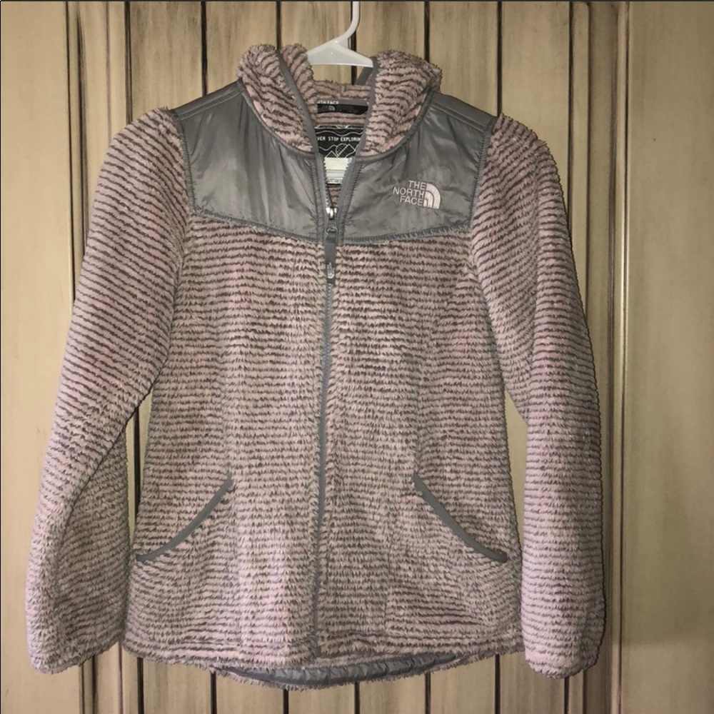 Pink and grey north face